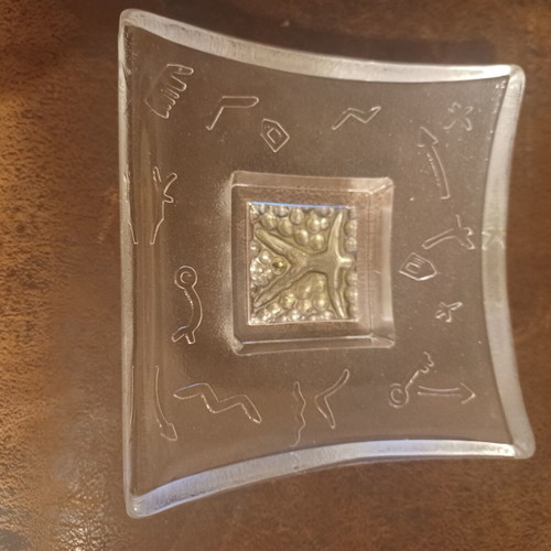 Decorative crystal platter 15cm like new
