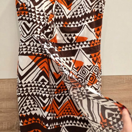 Boho ethnic dress size L like new, multicolor brown