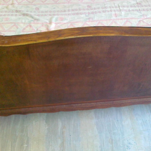 Walnut bed used 125cm width 2m length with mattress