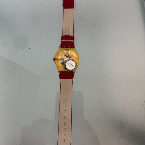 Swatch AG 1994 vintage wristwatch used with new red silicone strap