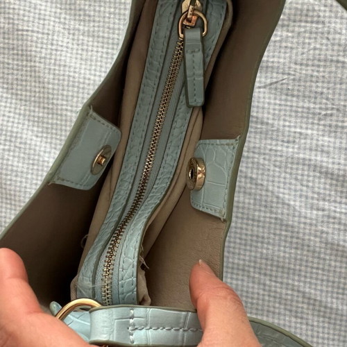 Mango shoulder bag used, light blue with inner pocket