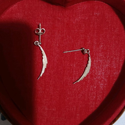 Earrings used, stainless steel, silver color