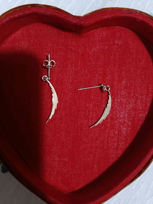 Earrings used, stainless steel, silver color