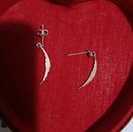 Earrings used, stainless steel, silver color
