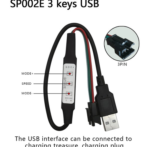 Controller Adapter 3 Keys for Led Strip new