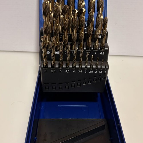 Cobalt Drill Bits Set 25 pcs (1-13mm) HSS-Co5 DIN 338 PTG new