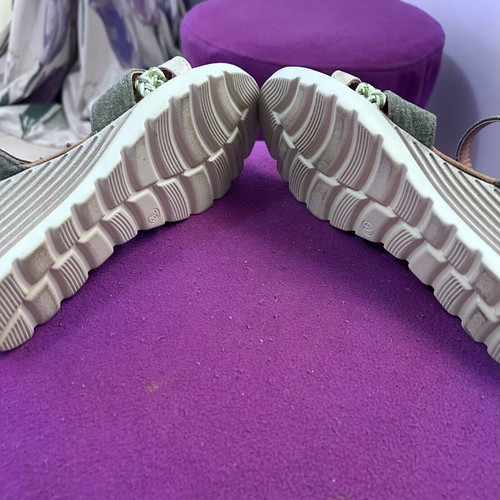 Vekelidis women's shoes size 38 used, summer, beige and green