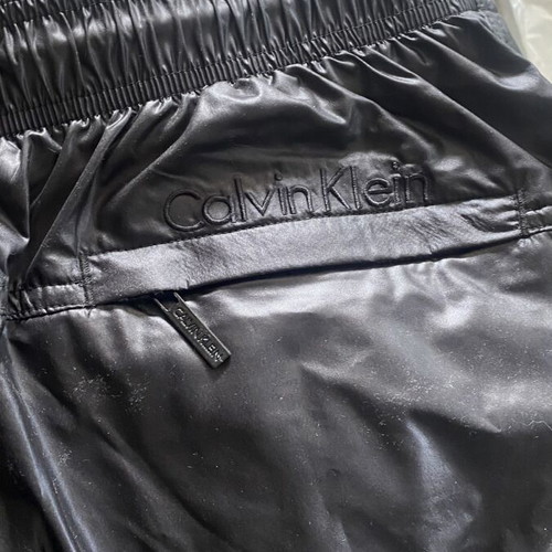 Calvin Klein Small men's swim shorts black with silver and double waistband new