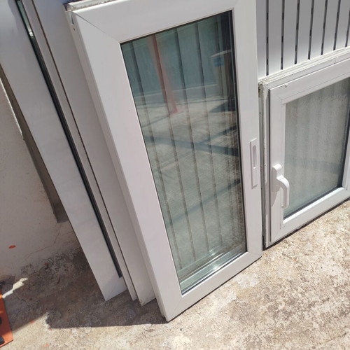 Aluminum balcony doors and windows with shutters used, set of 6