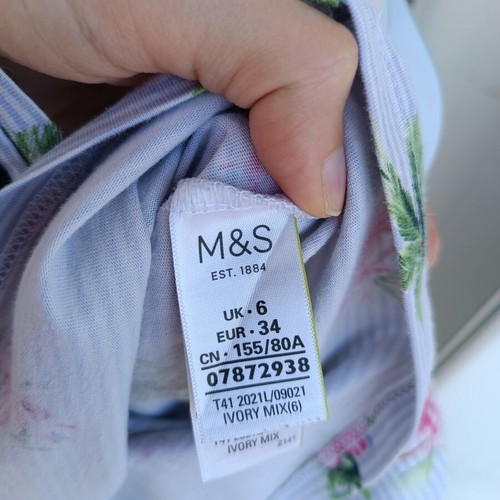 Marks & Spencer Blue Floral Peplum Top like new, size S