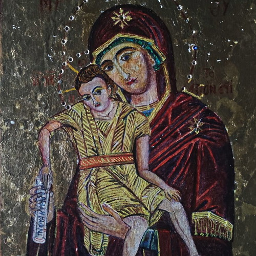 Axion Esti Handcrafted Religious Icon 1923 Like New