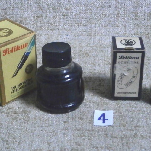 Pelikan Blue-Black and Pelikan Black Germany ink set, new with box, vintage