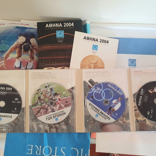 Athens Olympics 2004 collectible lot used with DVD, tickets, souvenirs