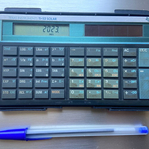 Texas Instruments TI-52 Solar Scientific Calculator used, vintage, made in Japan