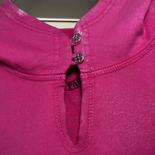 Affliction Hoodie pink with black rhinestones, new, size Large fits Small