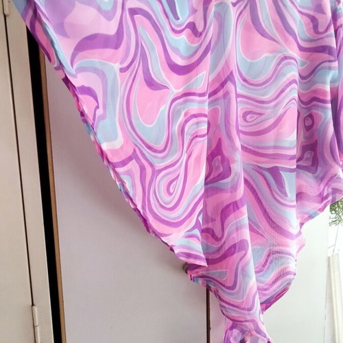 Asymmetric tunic poncho one size S-XL, brand new, retro psychedelic print