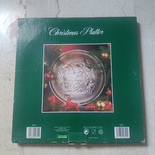 Italian Christmas platter with box, 30.5x30.5 cm