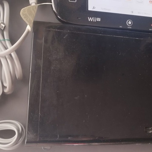 Nintendo Wii U Black 32GB console used with Mario and Sonic game