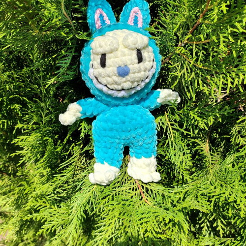 Knitted Labubu new with crochet and velour yarn