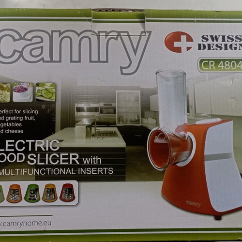 Camry CR 4804 electric food slicer with 5 multifunctional inserts