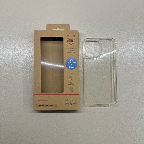 iPhone 15 Pro Max clear silicone case like new Red Shield