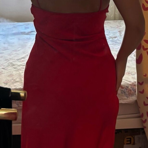 Zara dress red like new, satin texture size S