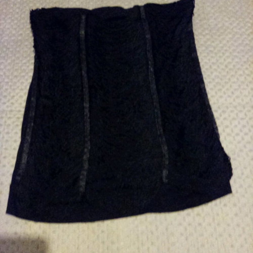 Bustier used with horizontal fringes, black Pink Woman