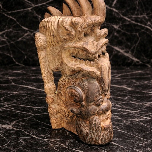 Wood Carving Figure used, handmade art, 29 cm