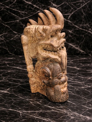 Wood Carving Figure used, handmade art, 29 cm