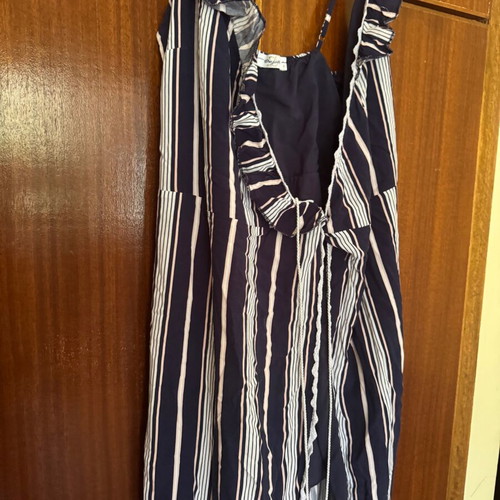 Dejavu long striped dress like new, blue and white, size S