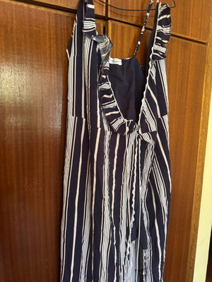 Dejavu long striped dress like new, blue and white, size S