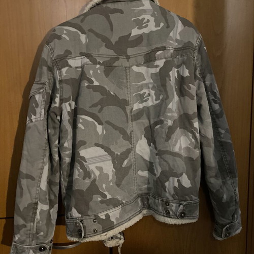 Sherpa military jacket, grey beige, size S