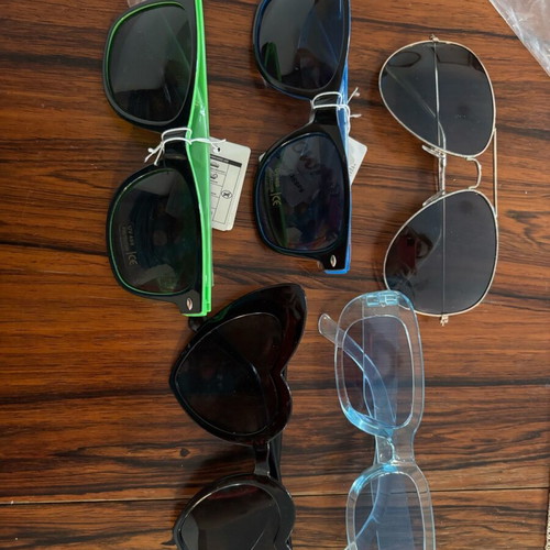 Vintage sunglasses used, all together, multicolored