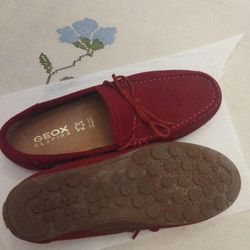 Geox women's moccasins like new, red, size 40