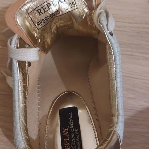 Replay Women's Shoes Used In Ecru With Gold Color