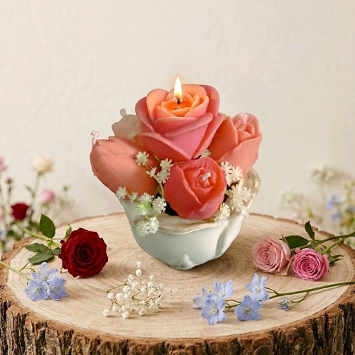 Porcelain flower handmade new with aromatic wax floral decorations
