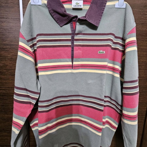 Lacoste men's long-sleeve shirt like new, size L, multicolor