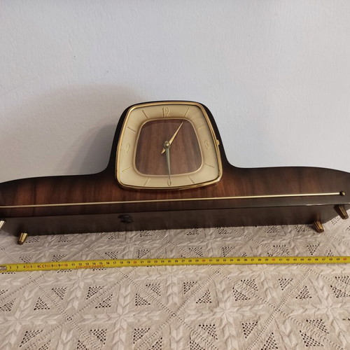 Hermle Chiming Wooden Mantel Clock vintage, like new, 1960 art deco