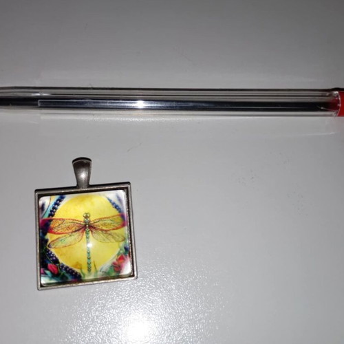 Pendant with dragonfly used, multicolored