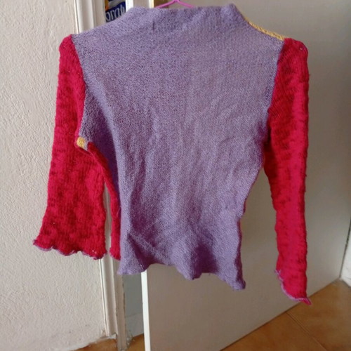 Women's wool and mohair jumper used, size S, multicolored