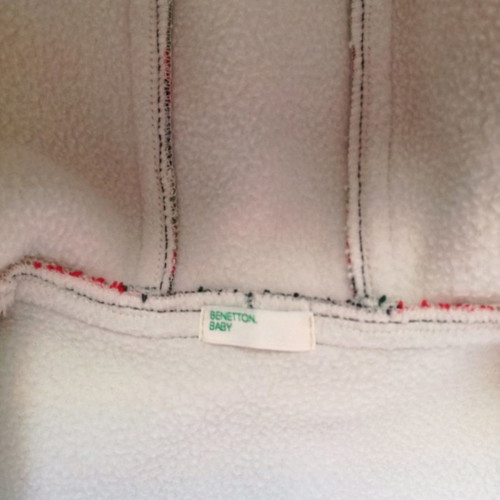Benetton baby coat used for boy 3-6 months striped with hood