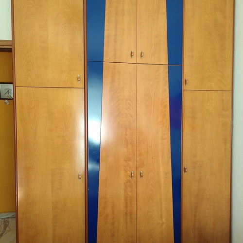 Student bedroom set used with wardrobe, bed, desk, shelves, and storage furniture