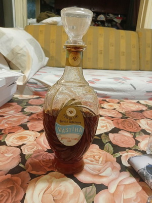 Mastiha liqueur used, rare old carafe bottle