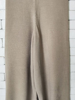Moutaki Knitage knitted culotte wide leg pants beige nude size S like new