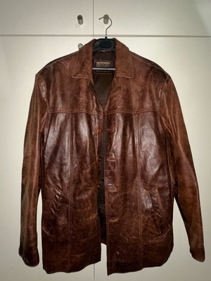Leather men's jacket AVI brown like new, size XL