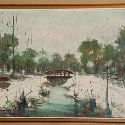 Dora Bouki oil painting signed in excellent condition