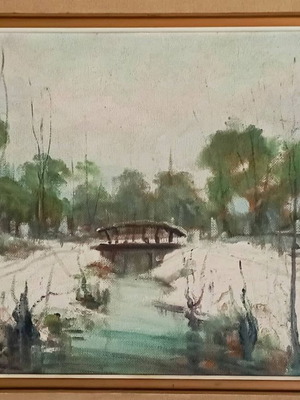 Dora Bouki oil painting signed in excellent condition