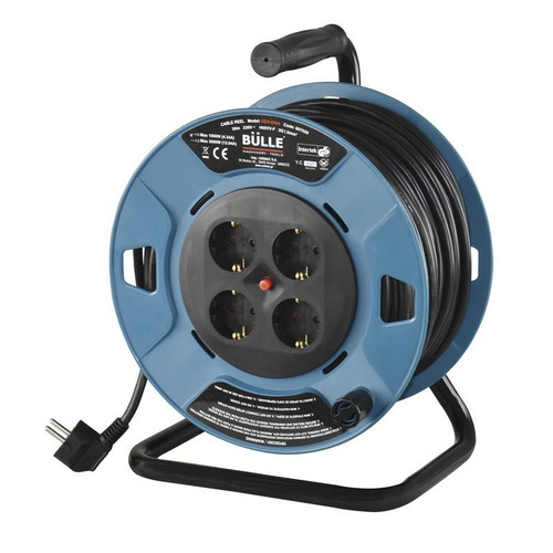 Cable reel 4 sockets with 50m 3x1.5mm² cable black new