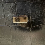 Gianni Chiarini clutch bag χειρός από γνήσιο δέρμα με ζώνη σαν καινούργιο, μαύρο