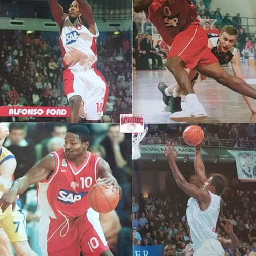 Olympiacos basketball double poster used